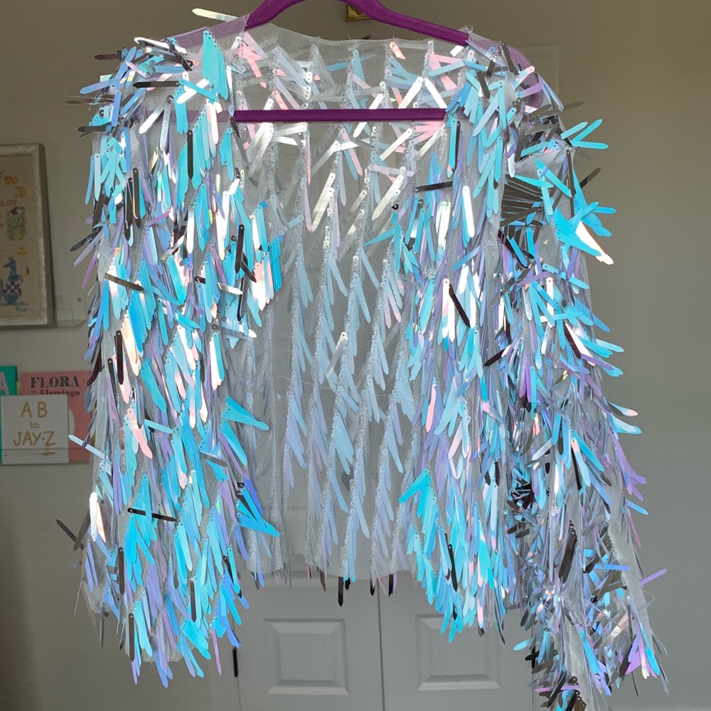 Fringe sequin festival jacket